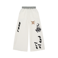 Striped Waist Wide Leg Pants "DESIGNxxxx"