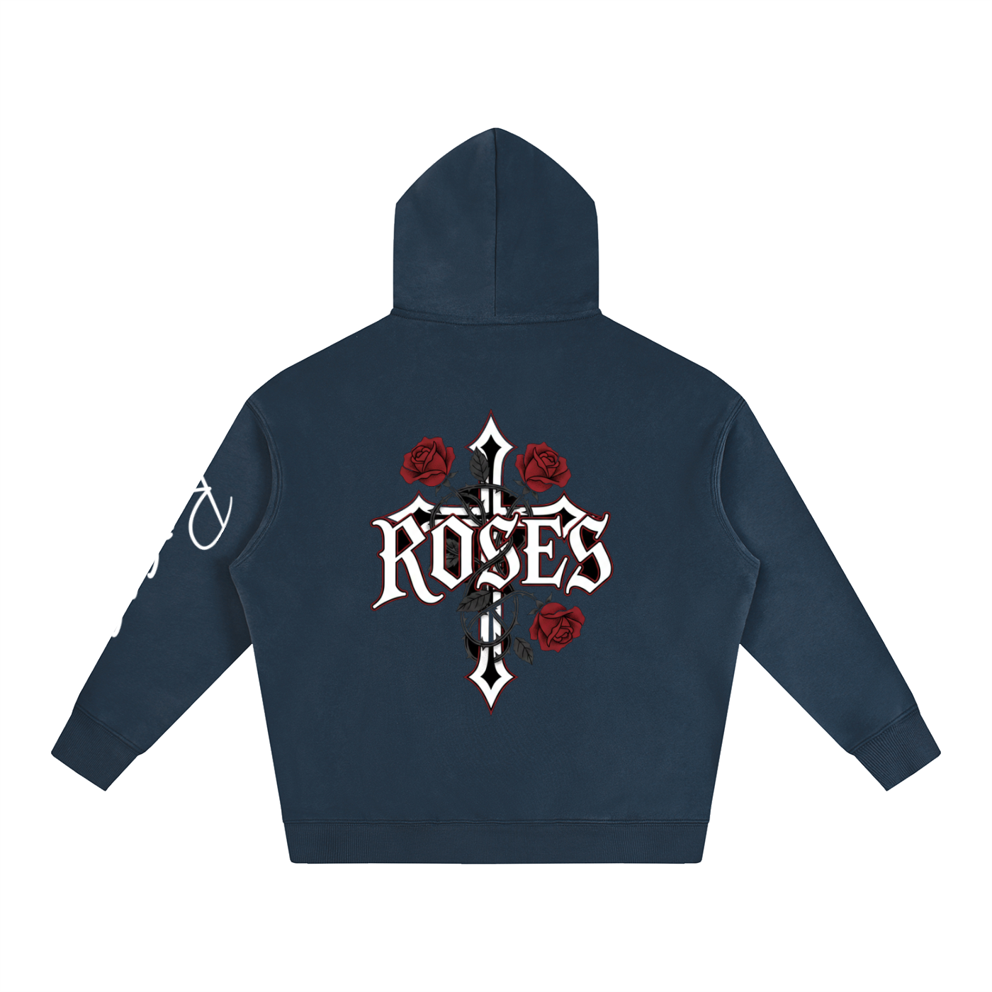 Oversize Fleeced Hoodie "Real Roses"