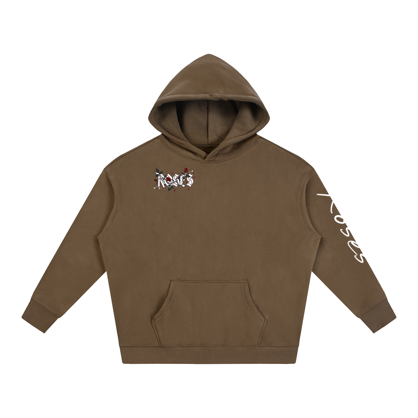 Oversize Fleeced Hoodie "Real Roses"
