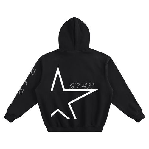 Fleeced Boxy Hoodie "STAR x Real Roses x Art of God"