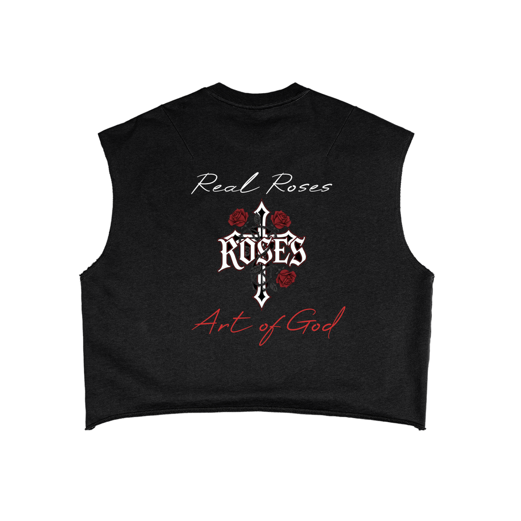 French Terry Boxy Tank Top "Real Roses x Art of God"