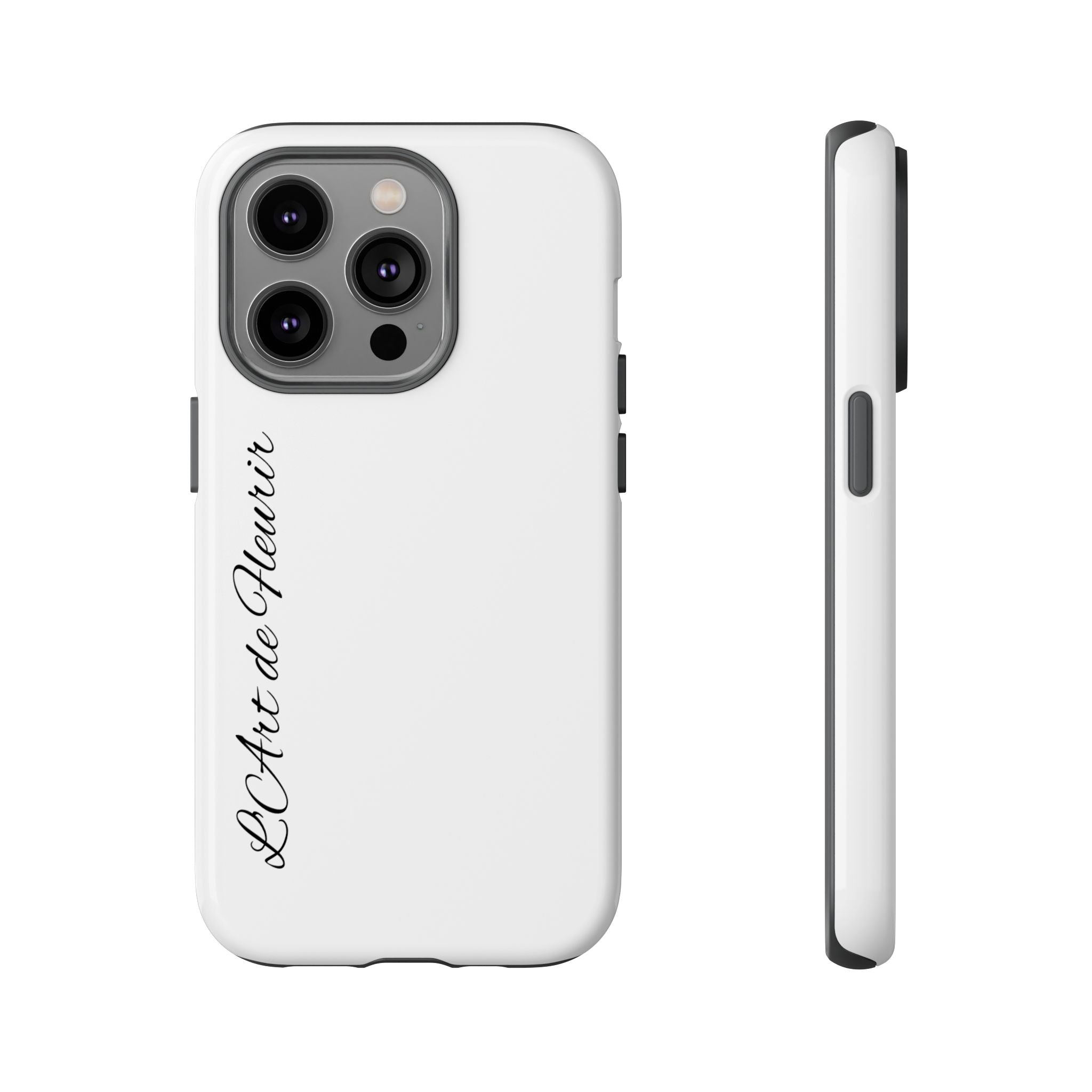 Tough Cases Phone Case — Minimal Script "L'Art de Fleurir" Protective Cover
