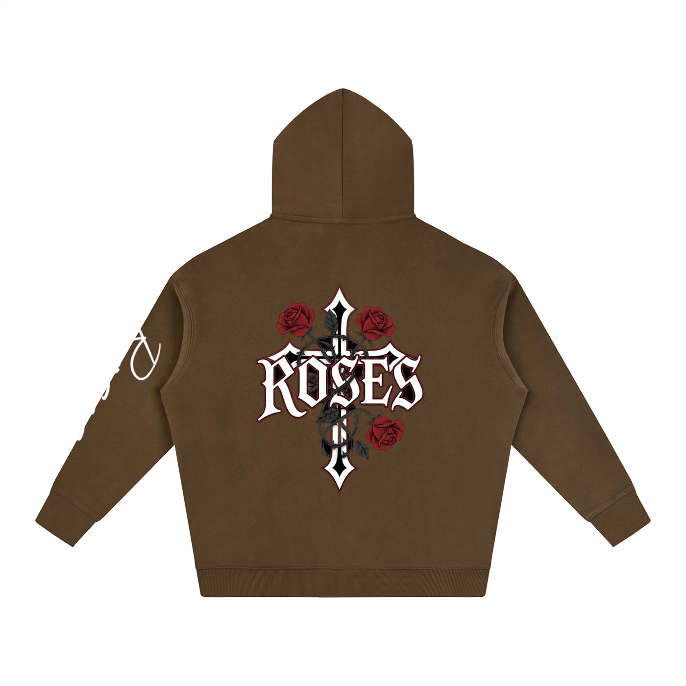 Oversize Fleeced Hoodie "Real Roses"