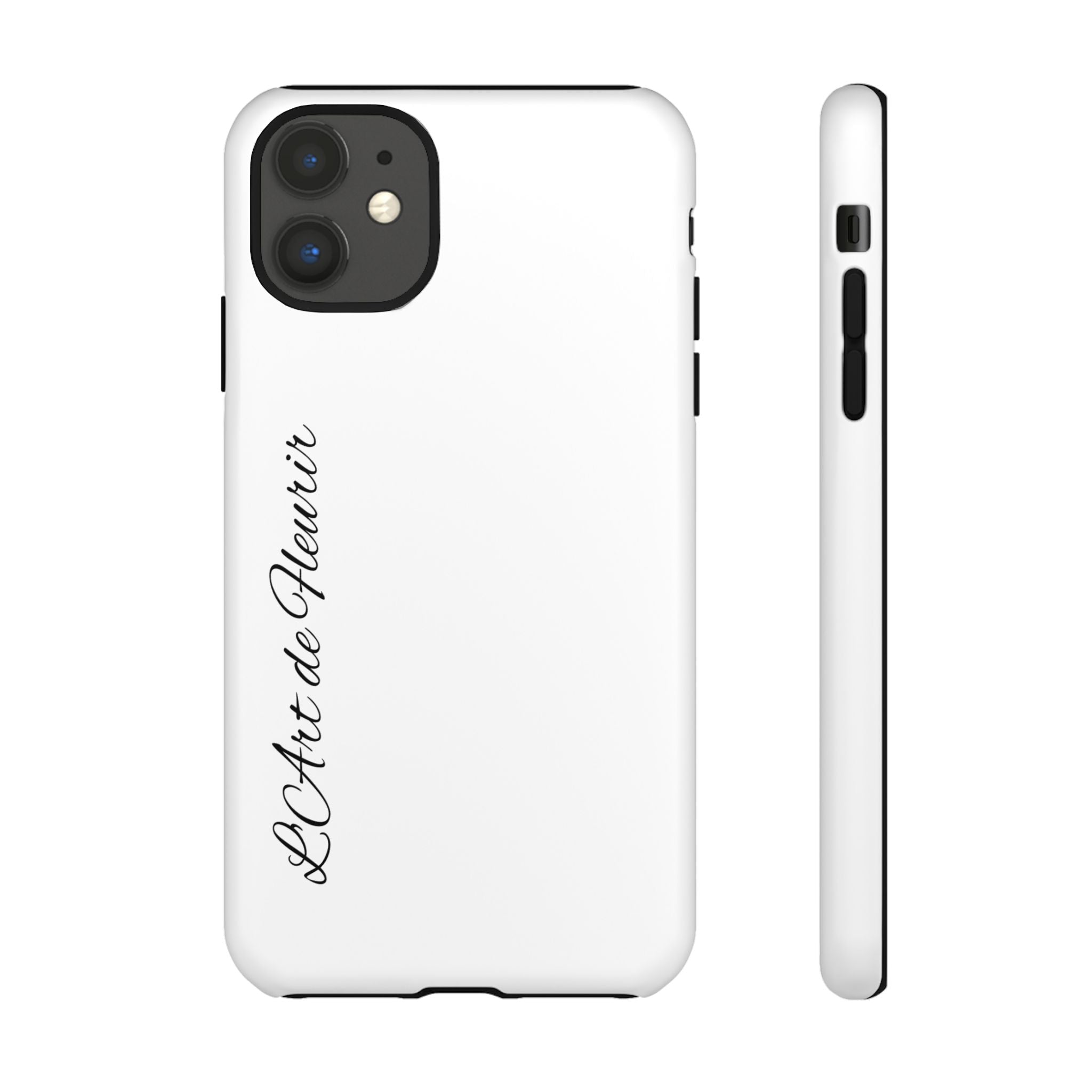 Tough Cases Phone Case — Minimal Script "L'Art de Fleurir" Protective Cover