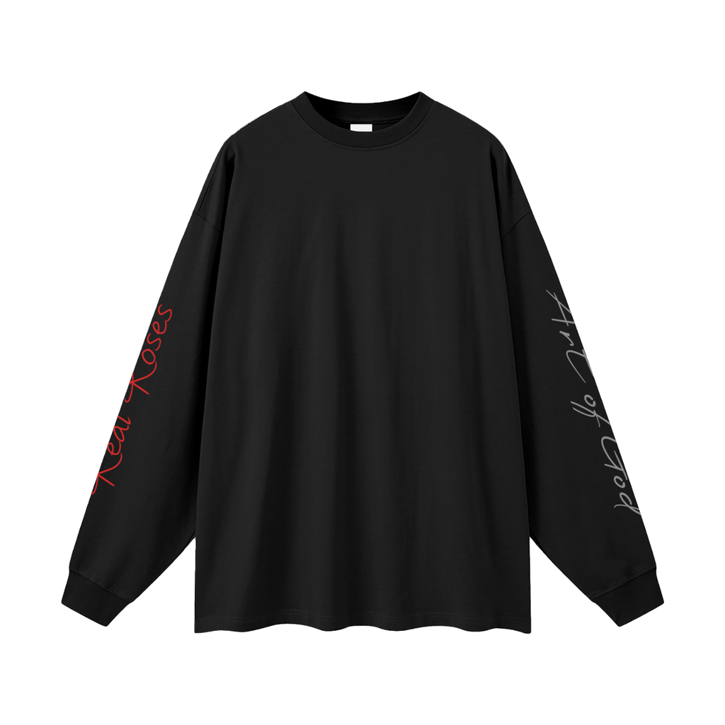 Oversized Unisex Long Sleeve T-Shirt "Art of God X Bloom X Real Roses"