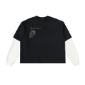 Layered Contrast Sleeve Cotton T-Shirt " The Rose"