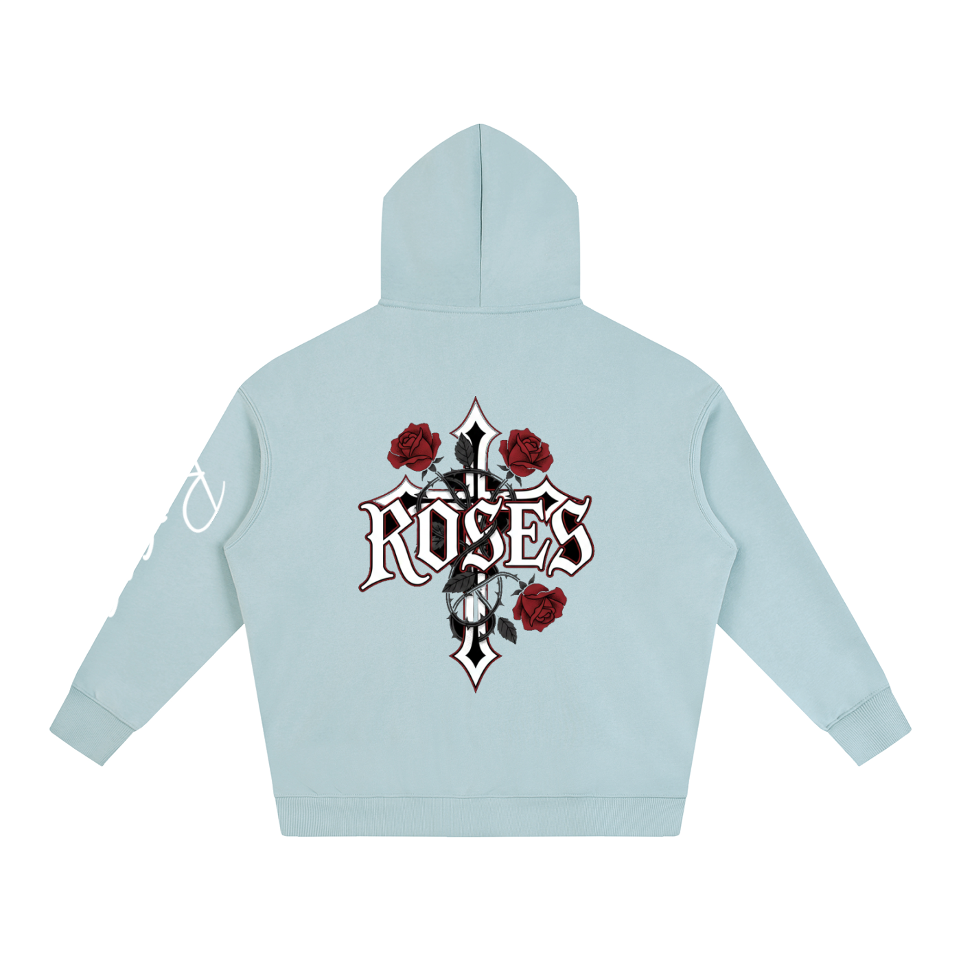 Oversize Fleeced Hoodie "Real Roses"