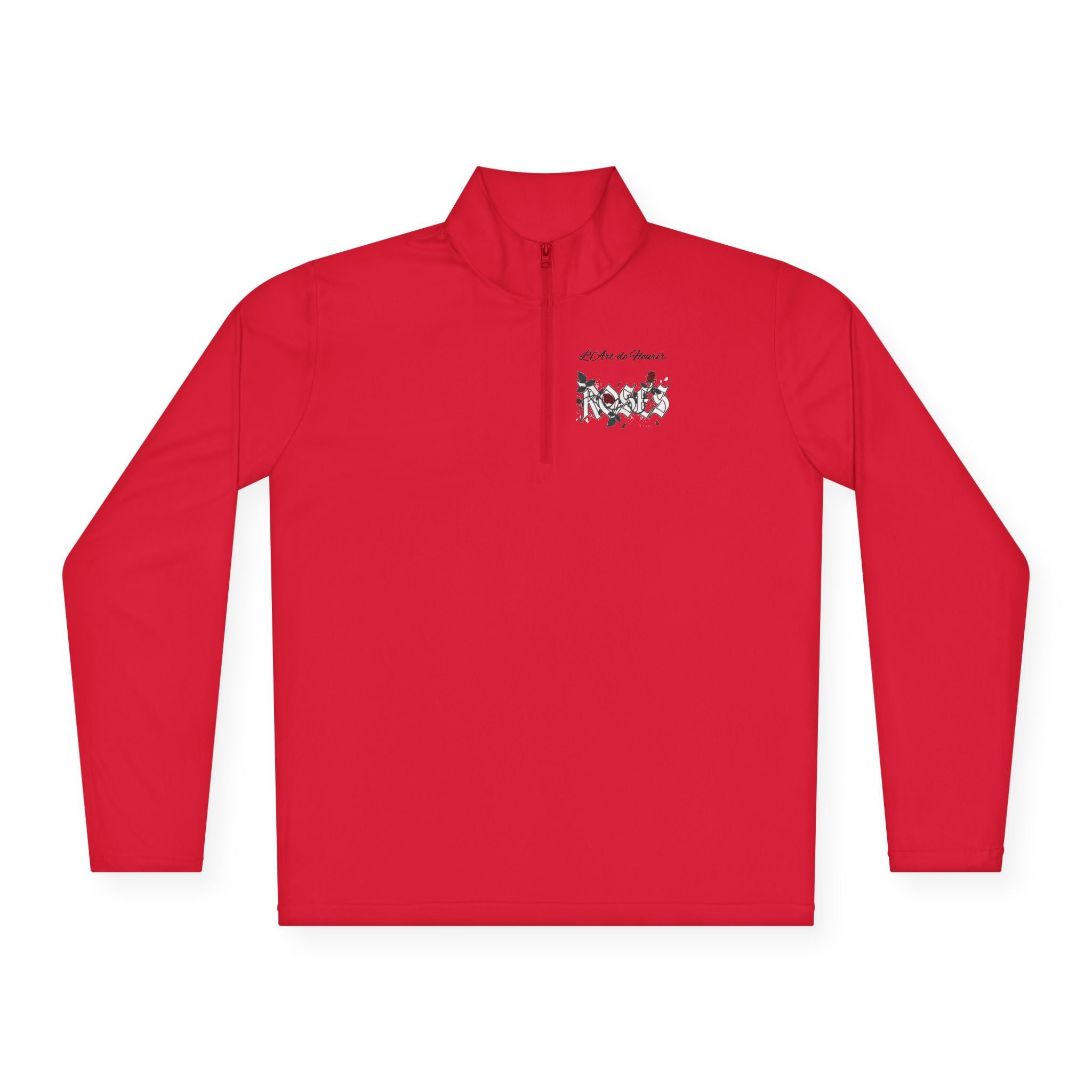 Unisex Quarter-Zip Pullover "ROSES' L'Art de Fleurir