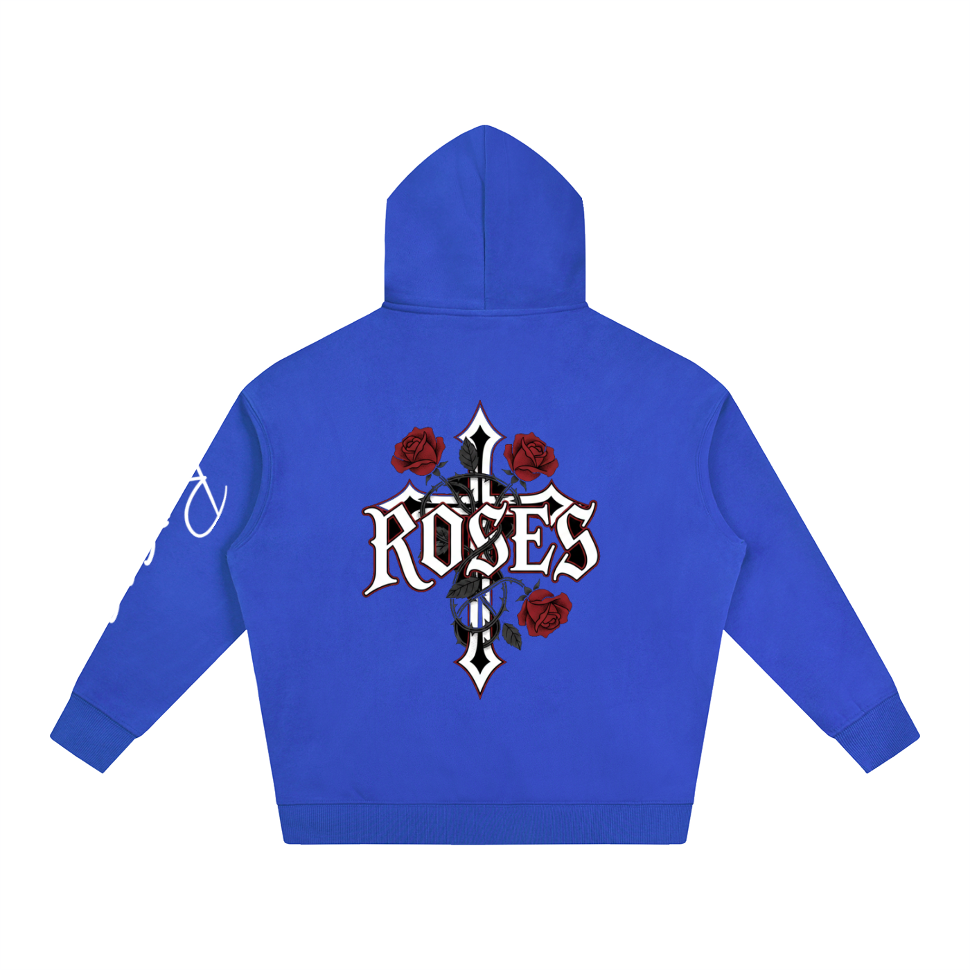 Oversize Fleeced Hoodie "Real Roses"