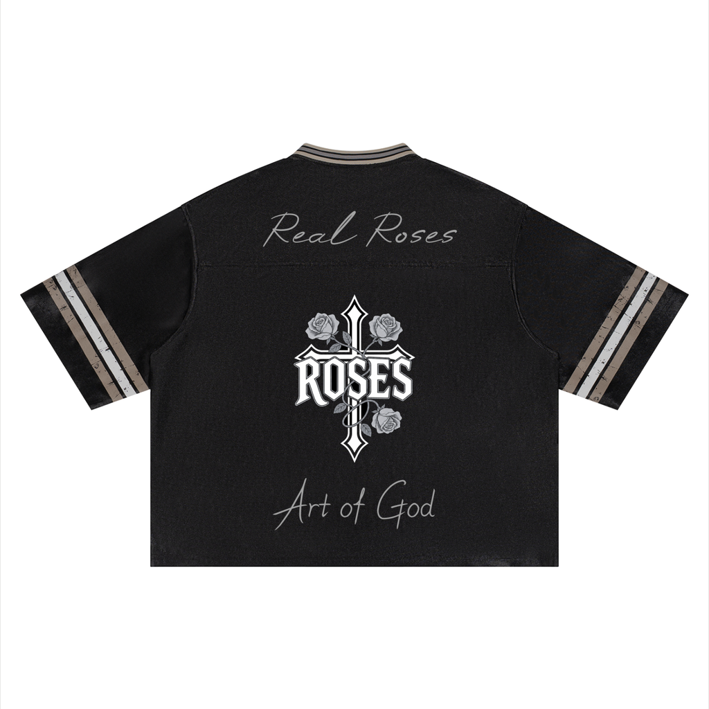 Unisex Boxy Striped Soccer Jersey "Art of God x Real Roses"
