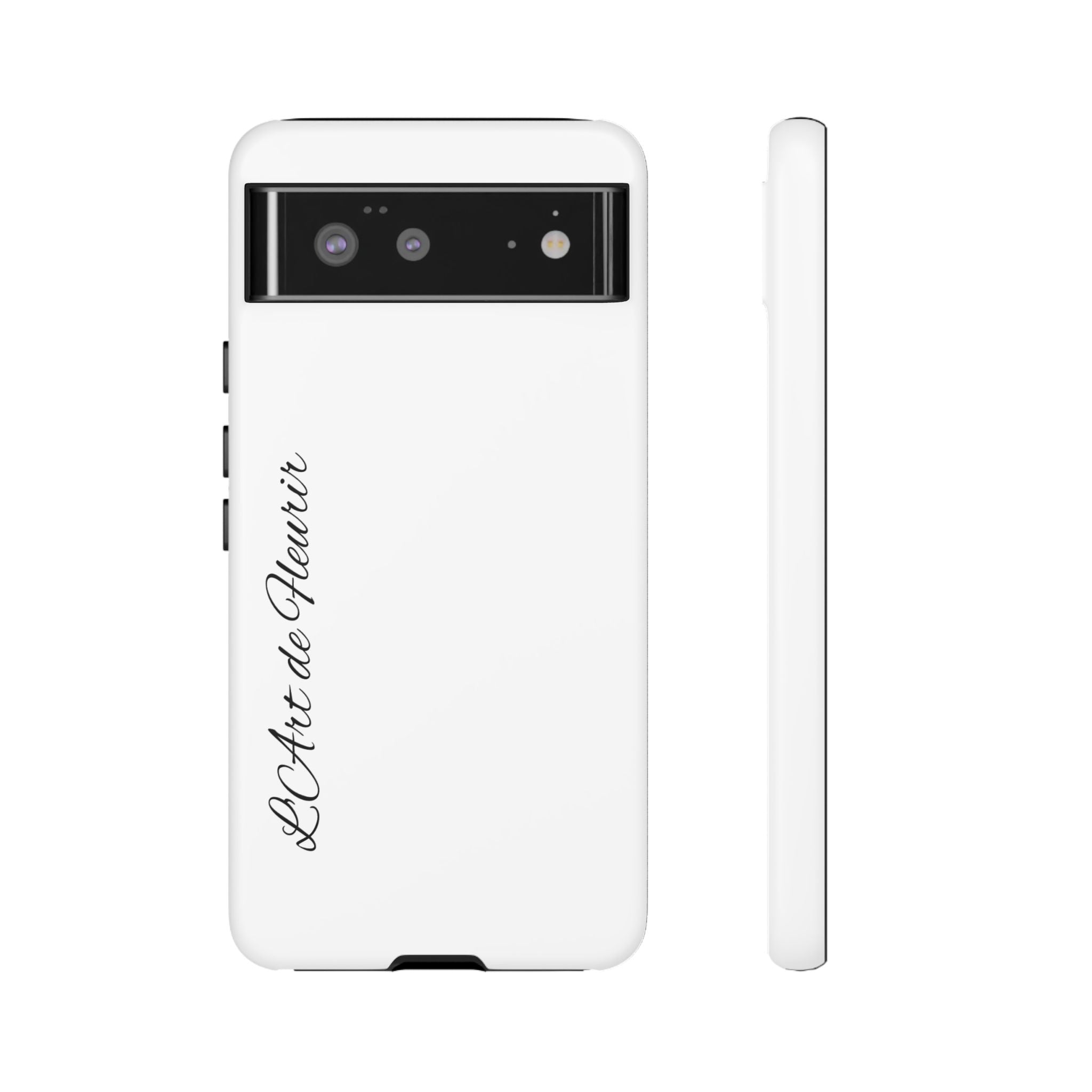 Tough Cases Phone Case — Minimal Script "L'Art de Fleurir" Protective Cover