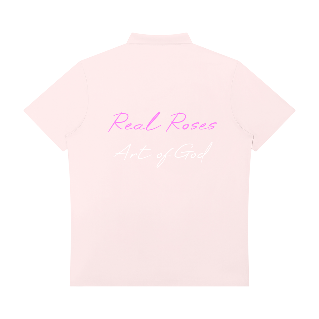 Men's Quarter-Zip Performance Polo Shirt "Real Roses x Art of God Feel the Bloom"