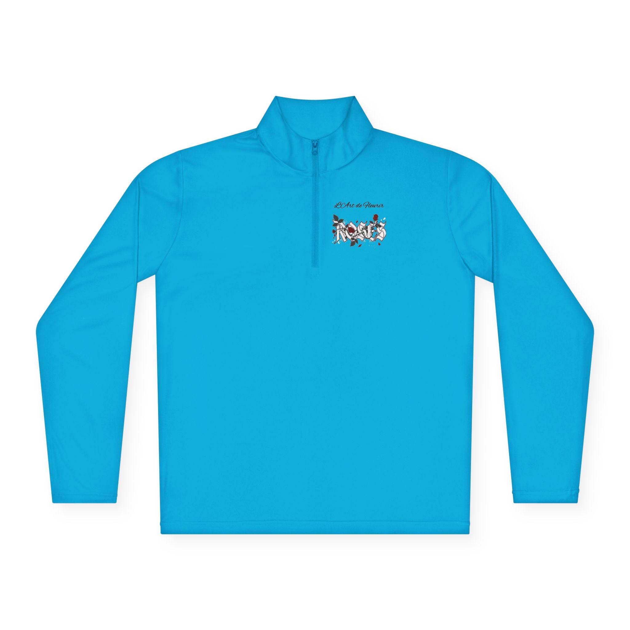 Unisex Quarter-Zip Pullover "ROSES' L'Art de Fleurir