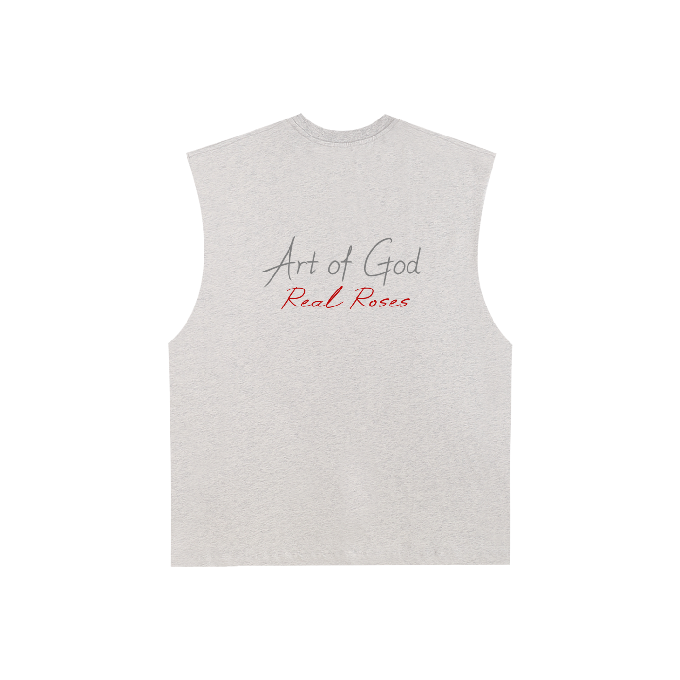 Raw Edge Cotton Tank Top "Real Roses x Art of God"