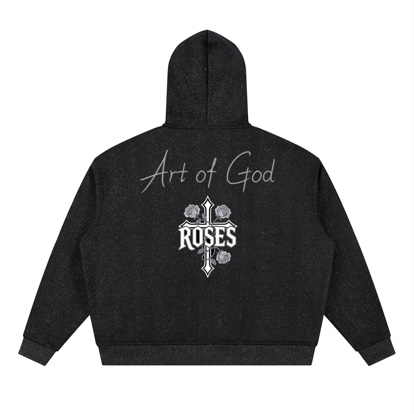 Unisex Sparkles Full Zip Boxy Hoodie "Art of God X Real Roses"