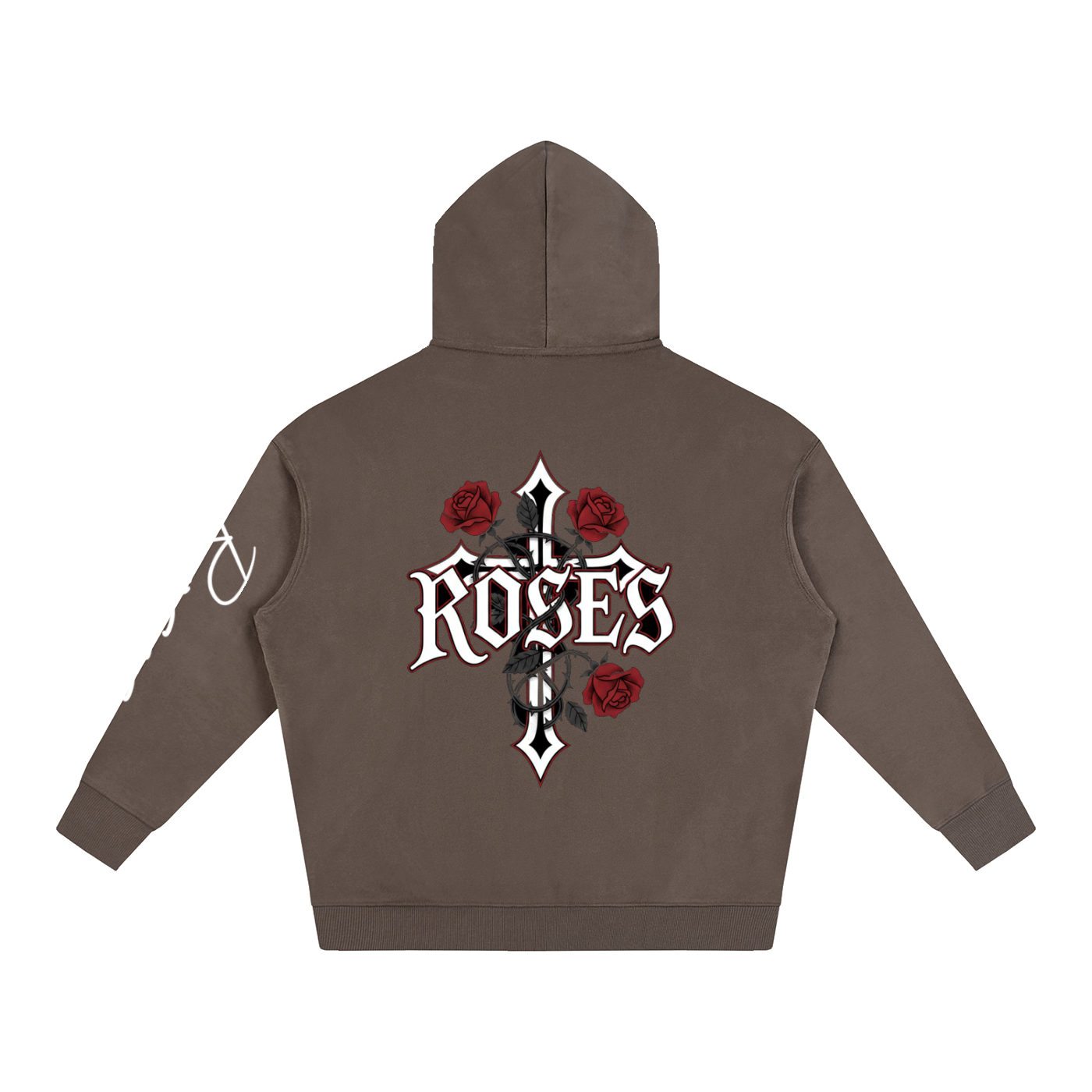 Oversize Fleeced Hoodie "Real Roses"