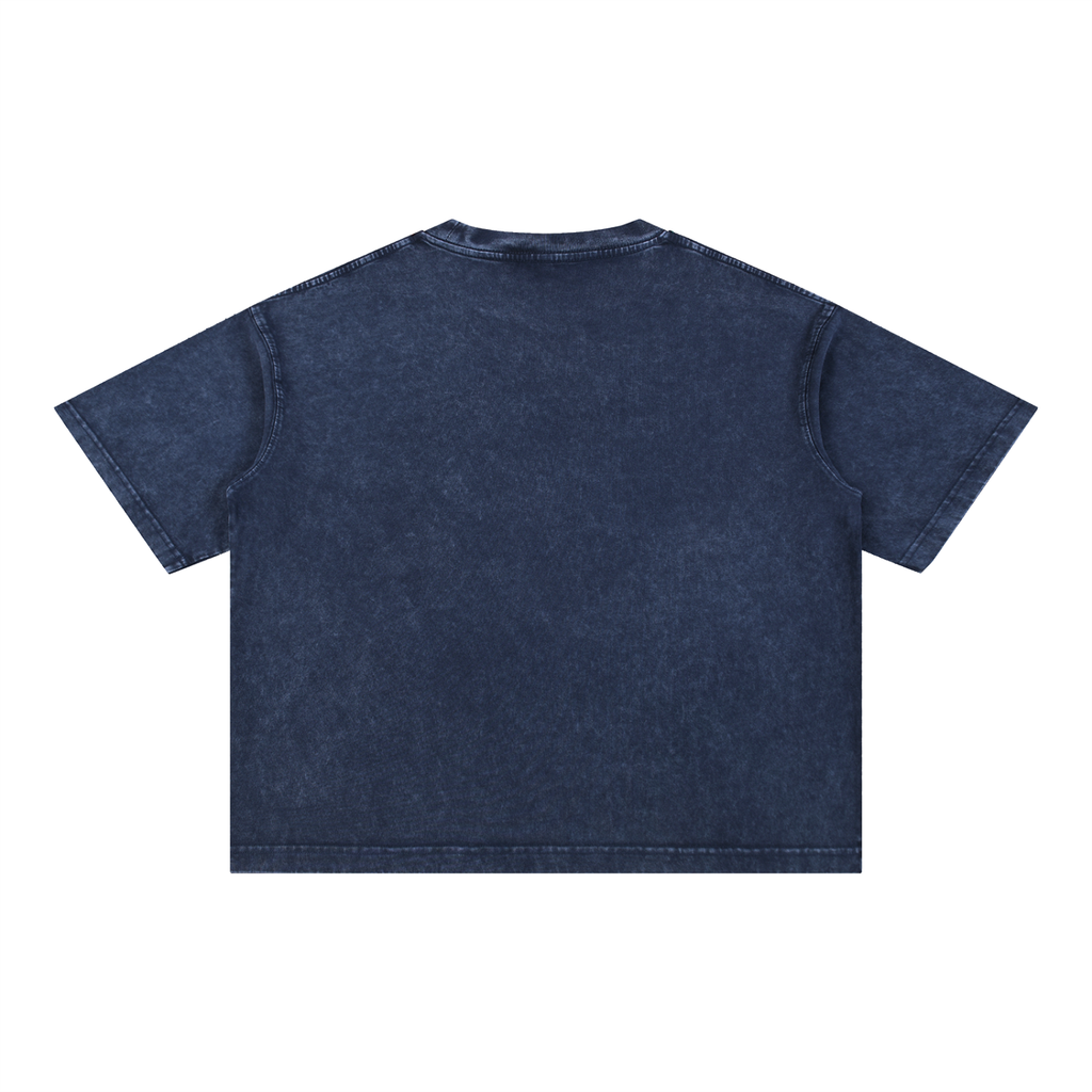 Mineral Wash Boxy Cotton T-Shirt "Connection x Real Roses"