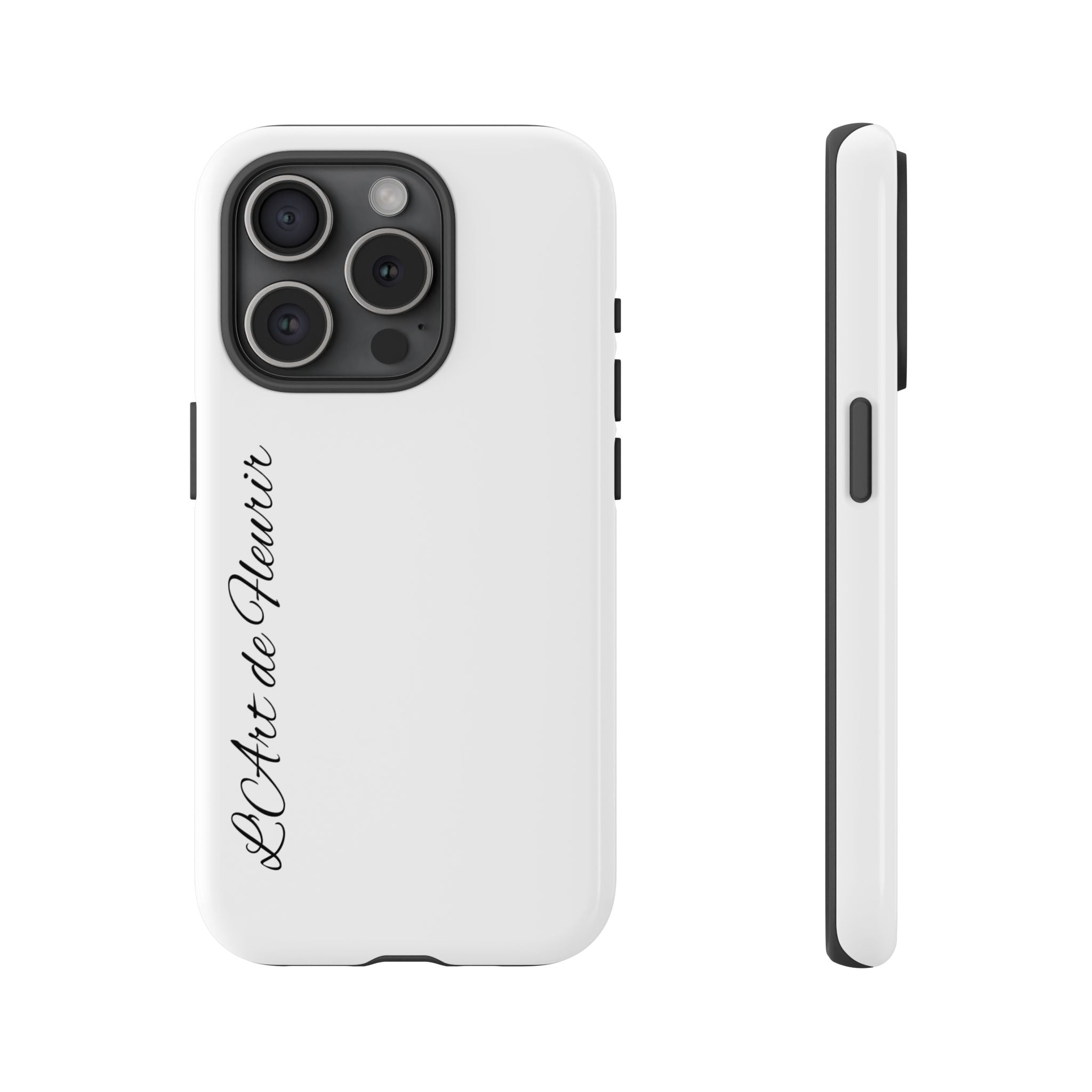 Tough Cases Phone Case — Minimal Script "L'Art de Fleurir" Protective Cover