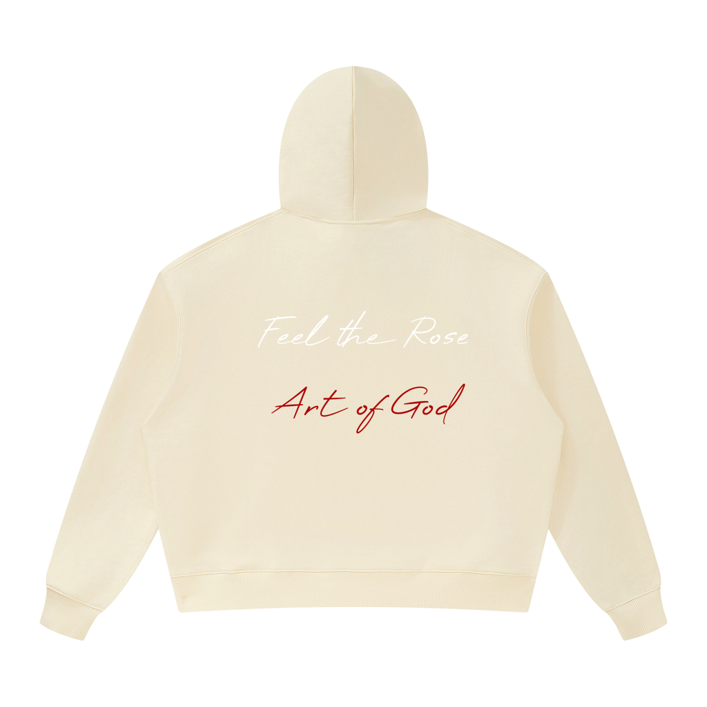 Unisex Oversized Heavyweight Hoodie "Real Roses, Feel The Rose X Art of God"
