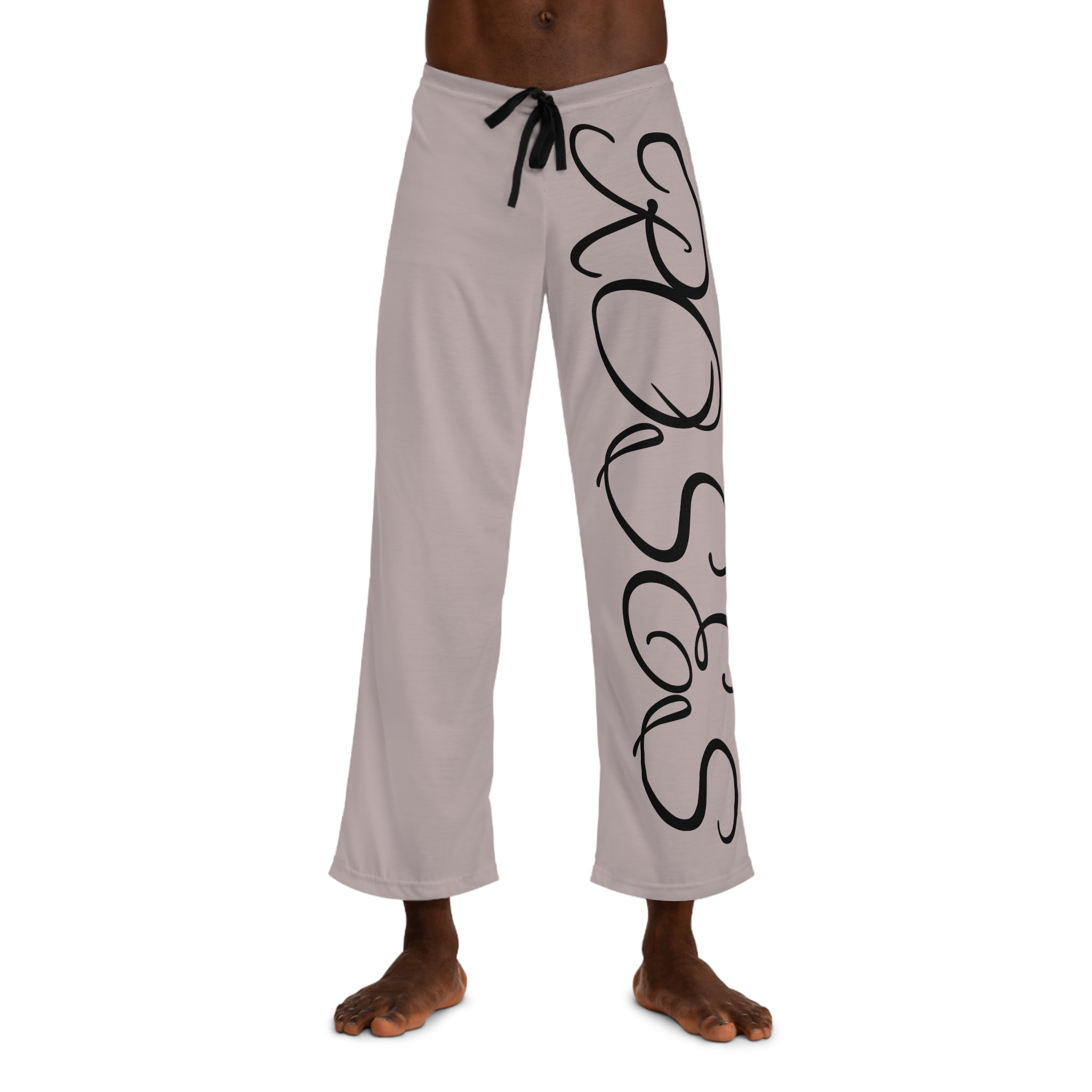 Rose Script Lounge Pants — Men's Floral Pajama Trousers