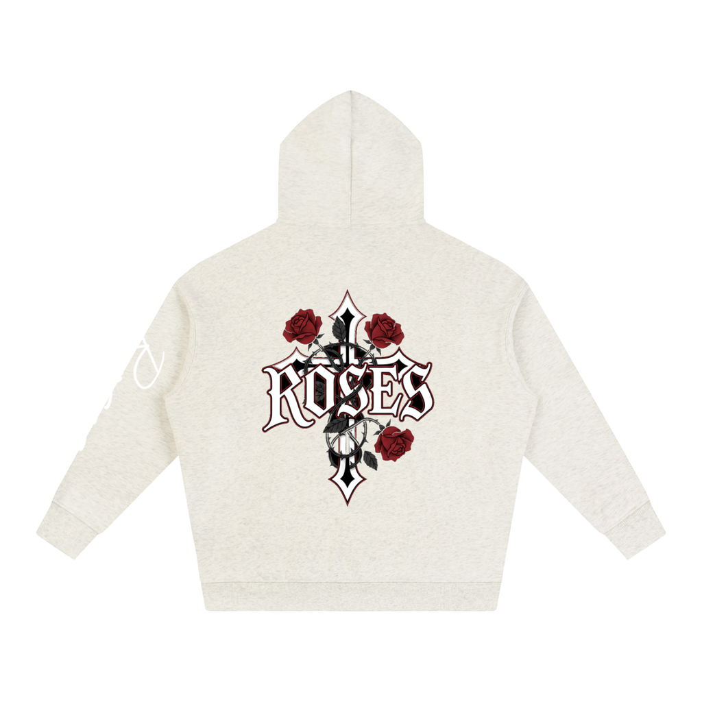 Oversize Fleeced Hoodie "Real Roses"
