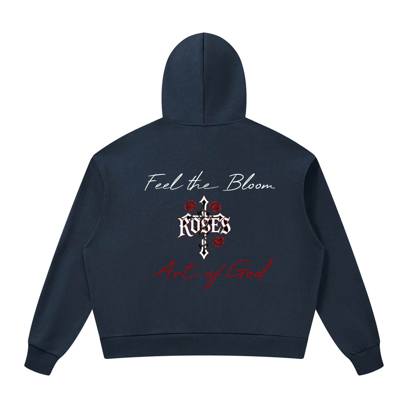 Unisex Drop Shoulder Full Zip Hoodie "Real Roses x Art of God x Feel the Bloom"