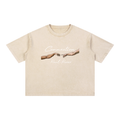 Mineral Wash Boxy Cotton T-Shirt "Connection x Real Roses"