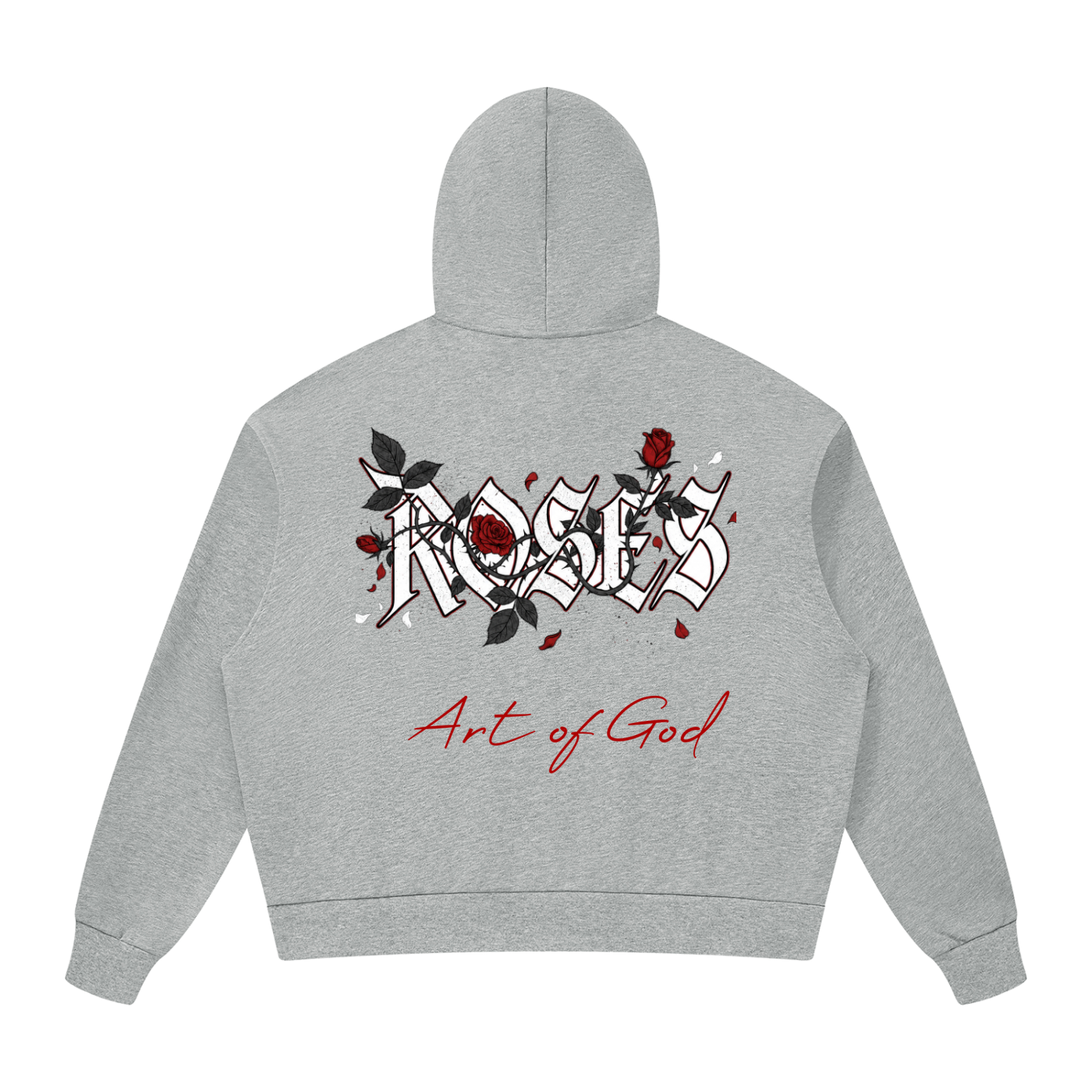 Unisex Drop Shoulder Full Zip Hoodie "Real Roses x Art of God"