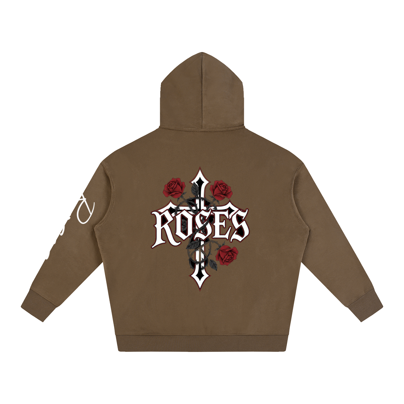 Oversize Fleeced Hoodie "Real Roses"