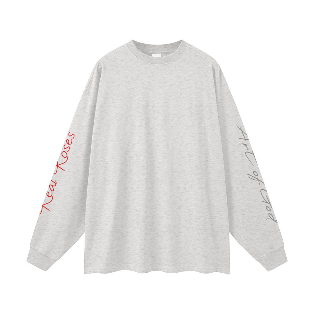 Oversized Unisex Long Sleeve T-Shirt "Art of God X Bloom X Real Roses"