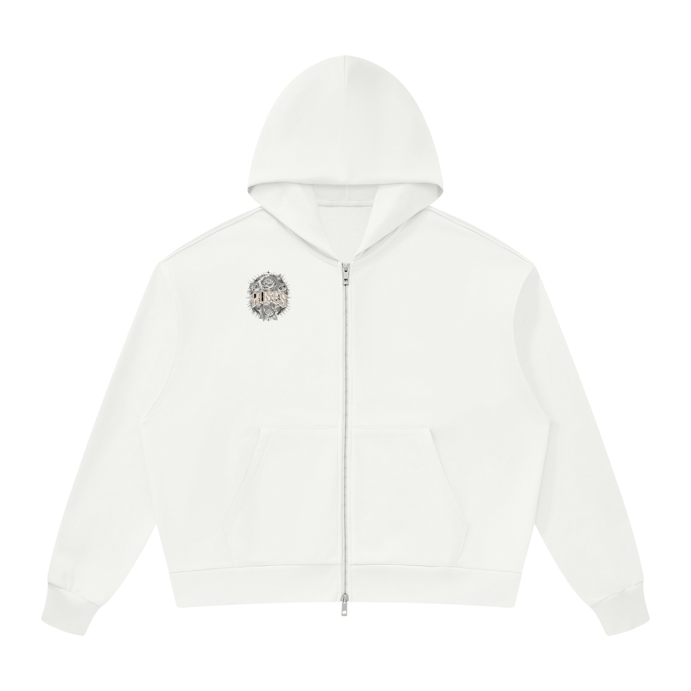 Unisex Drop Shoulder Full Zip Hoodie "Real Roses x Art of God"