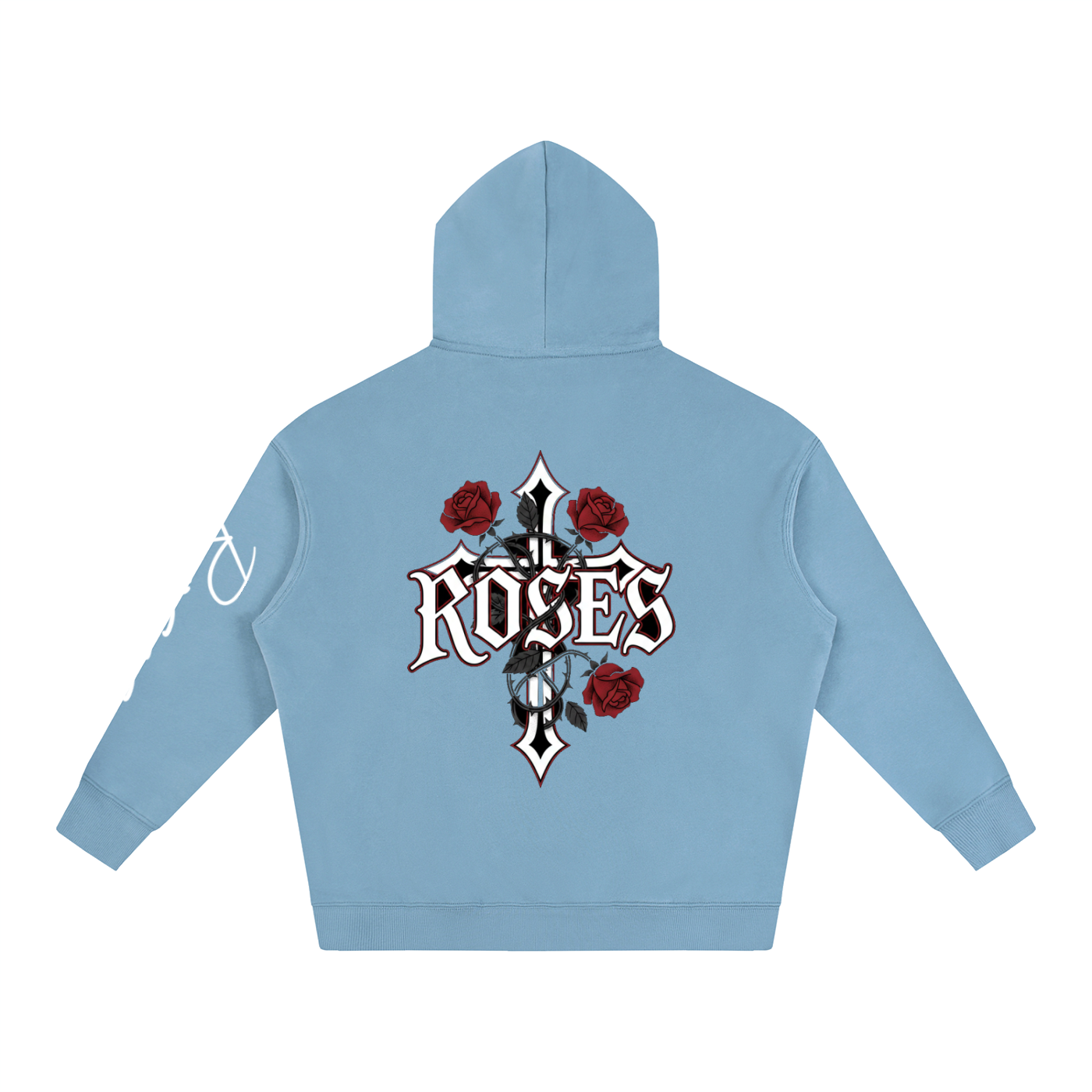 Oversize Fleeced Hoodie "Real Roses"