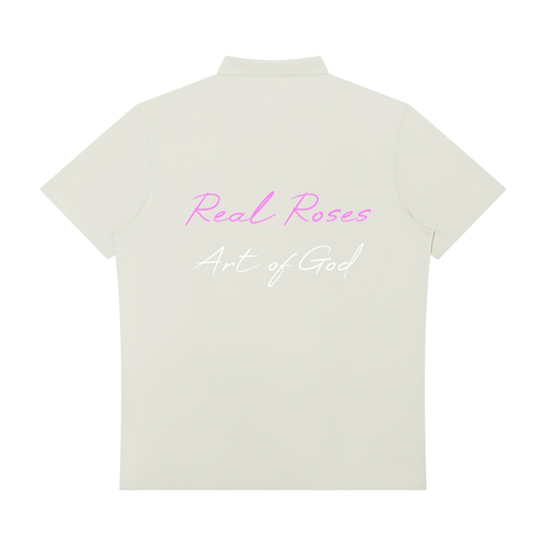 Men's Quarter-Zip Performance Polo Shirt "Real Roses x Art of God Feel the Bloom"