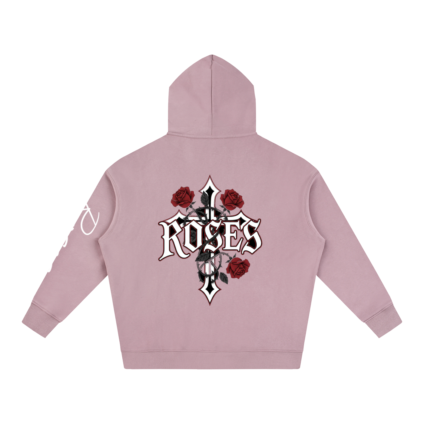 Oversize Fleeced Hoodie "Real Roses"