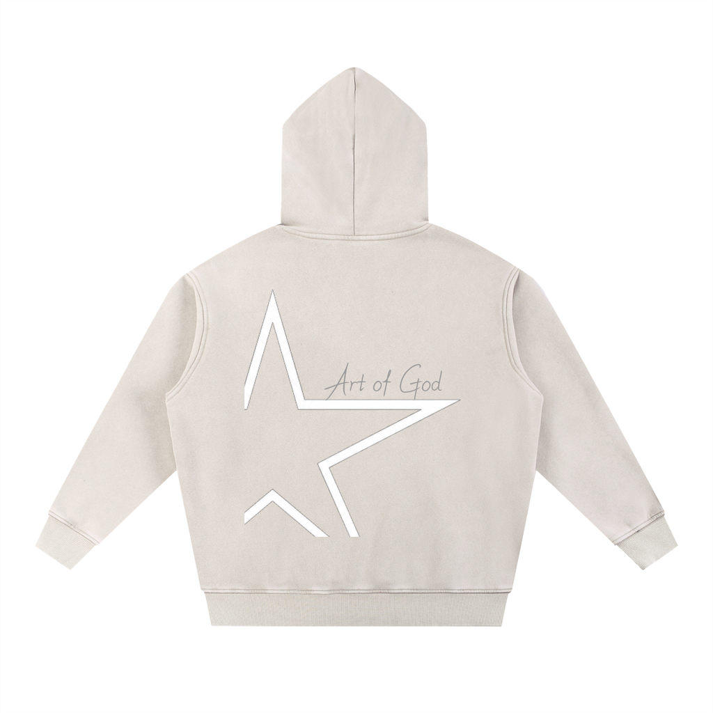 Snow Wash Fleece Oversize Hoodie "Star x Art of God"