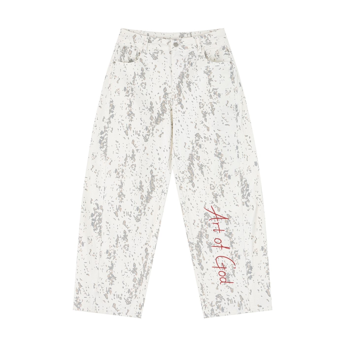 Women's Splatter Barrel Leg Jeans "Art of God"
