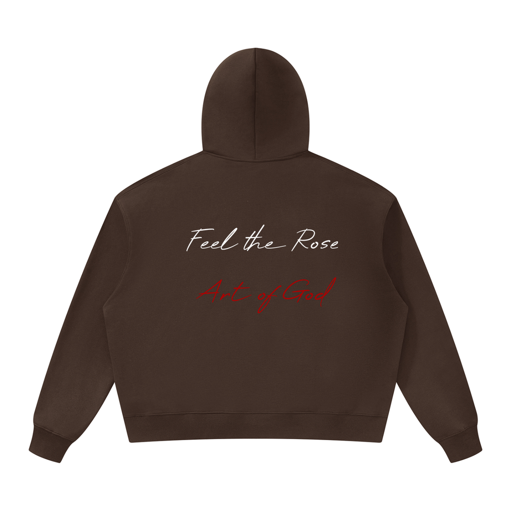 Unisex Oversized Heavyweight Hoodie "Real Roses, Feel The Rose X Art of God"