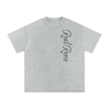 Snow Washed Oversized Cotton T-Shirt "CURSE"