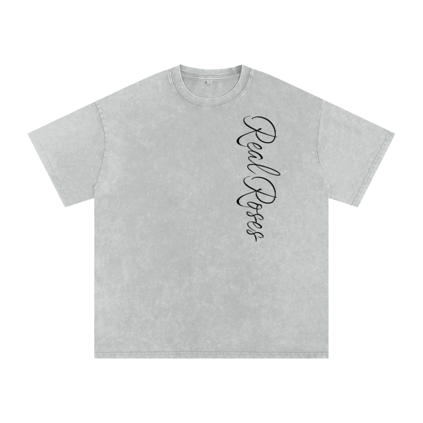 Snow Washed Oversized Cotton T-Shirt "CURSE"