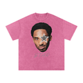 Snow Washed Oversized Cotton T-Shirt " KOBE x STAR"