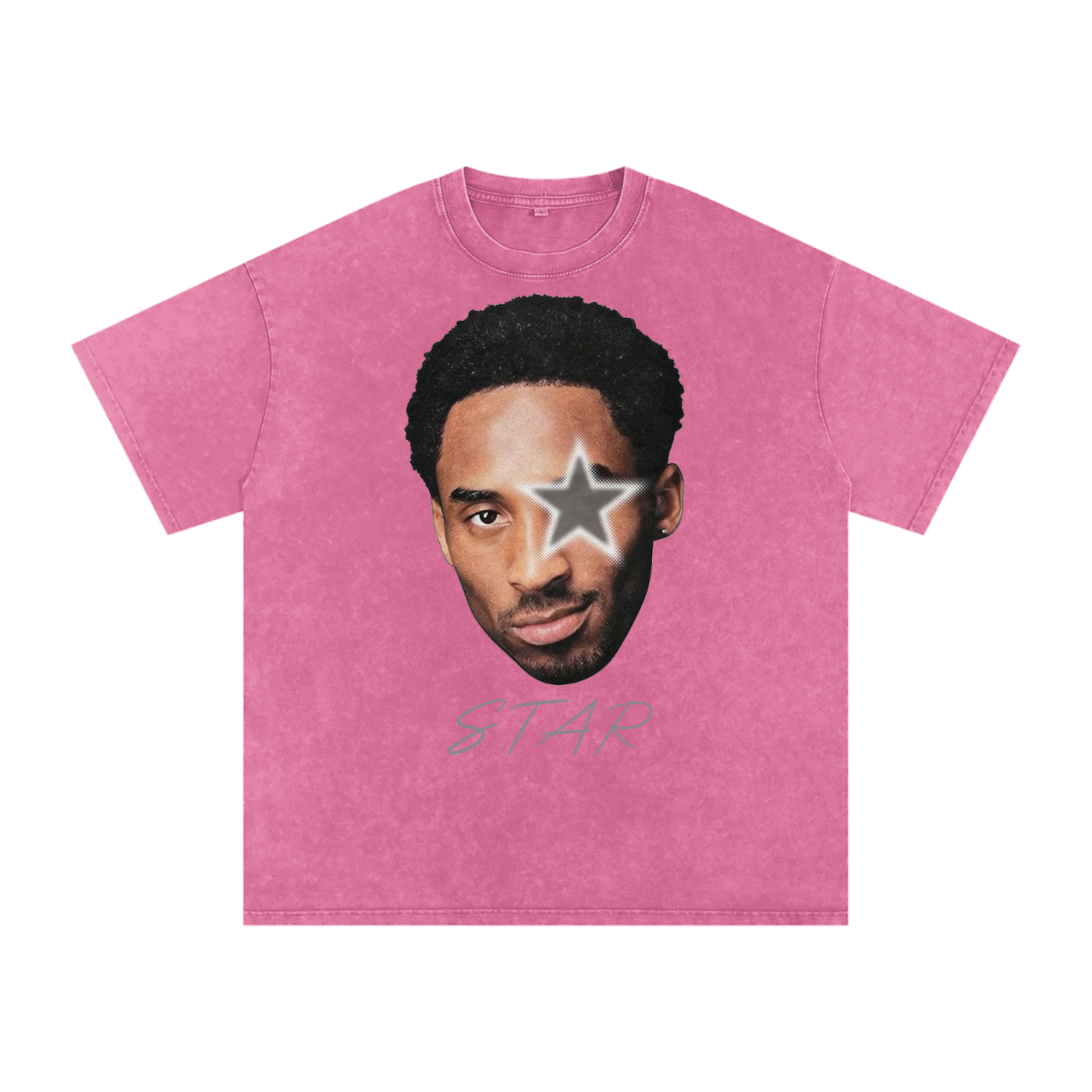 Snow Washed Oversized Cotton T-Shirt " KOBE x STAR"