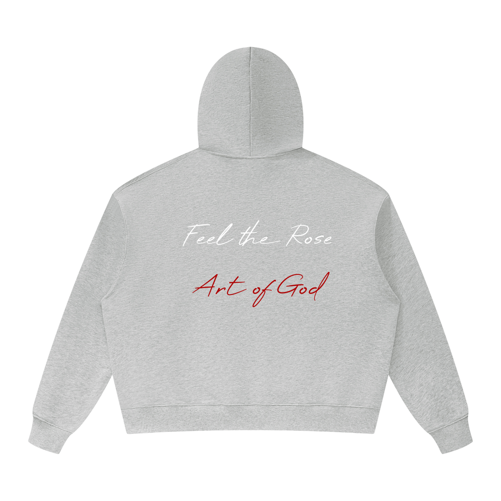 Unisex Oversized Heavyweight Hoodie "Real Roses, Feel The Rose X Art of God"