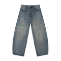 Men's Distressed Barrel Leg Jeans "Real Roses x Art of God"