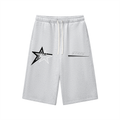 Relaxed Drawstring Three-quarter Sweatpants "DOUBLES"